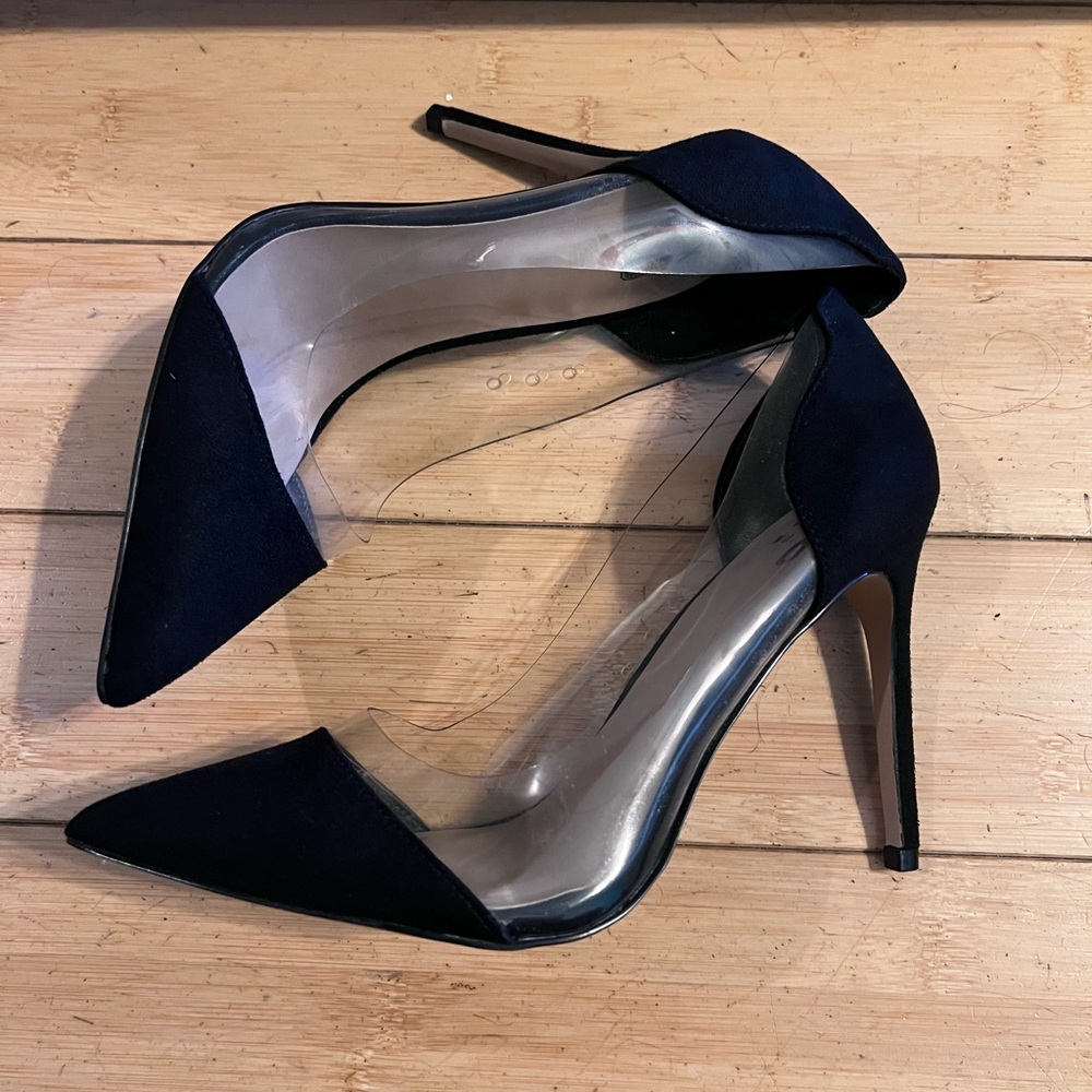 Black & Clear Pumps